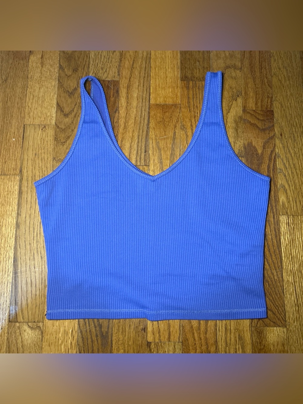 Hollister Co. Purple Cropped Ribbed Tank Top Size Large